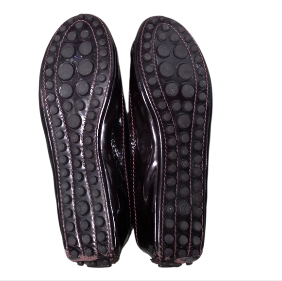Louis Vuitton Burgundy Patent Leather LV Logo Flats - Picture 5 of 15